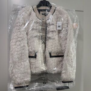Karl Lagerfeld Faux Fur Cardigan Jacket